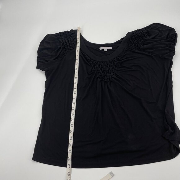 Chesca Black Woven Short Sleeve Shirt Womens Plus Size 20/22 Neutral Chic Modern - Picture 6 of 6